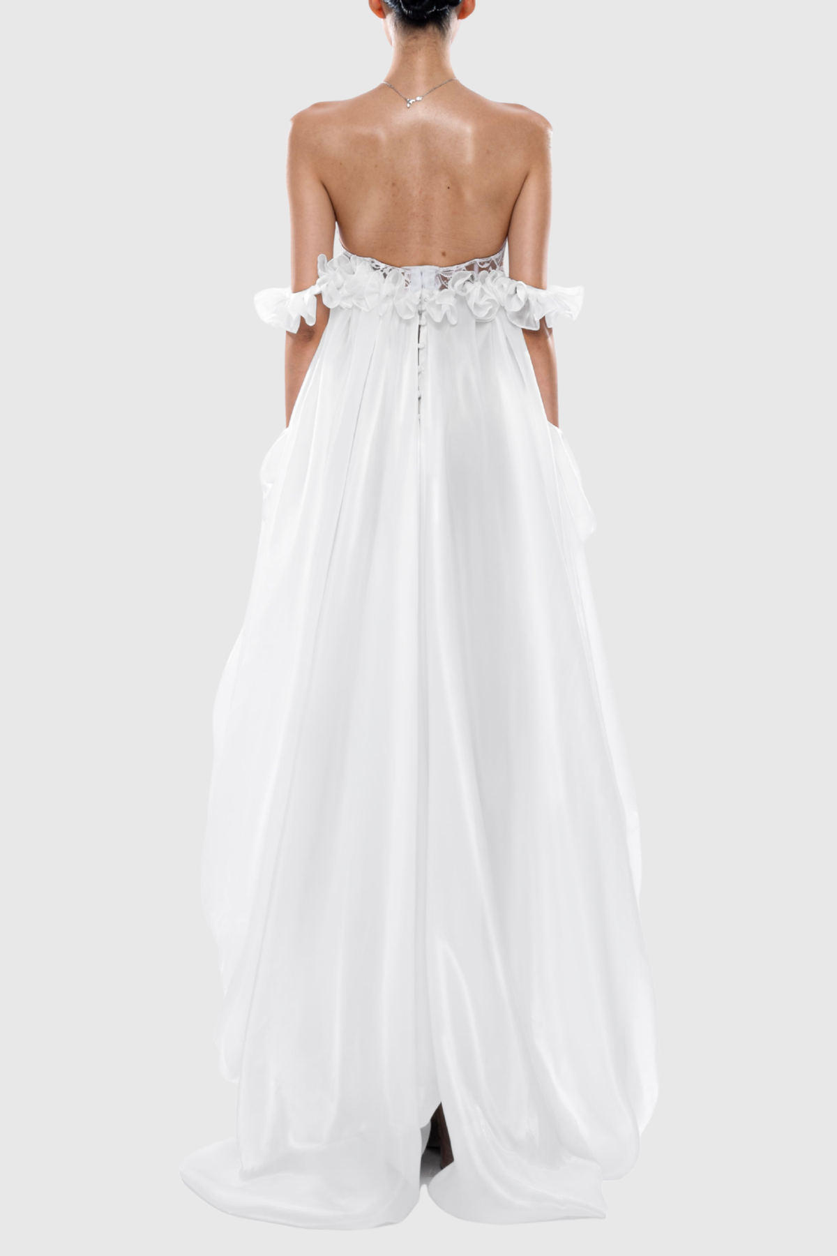 Icha Strapless Balloon Maxi Dress - White