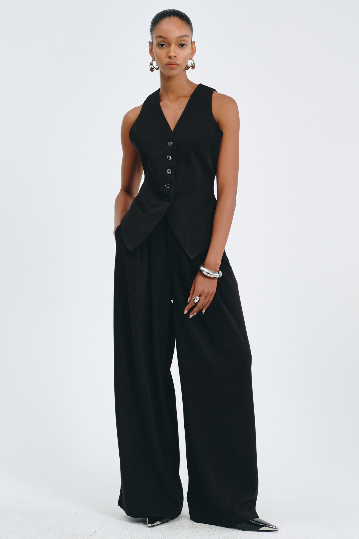 Idrila Vest & Trousers Set - Black