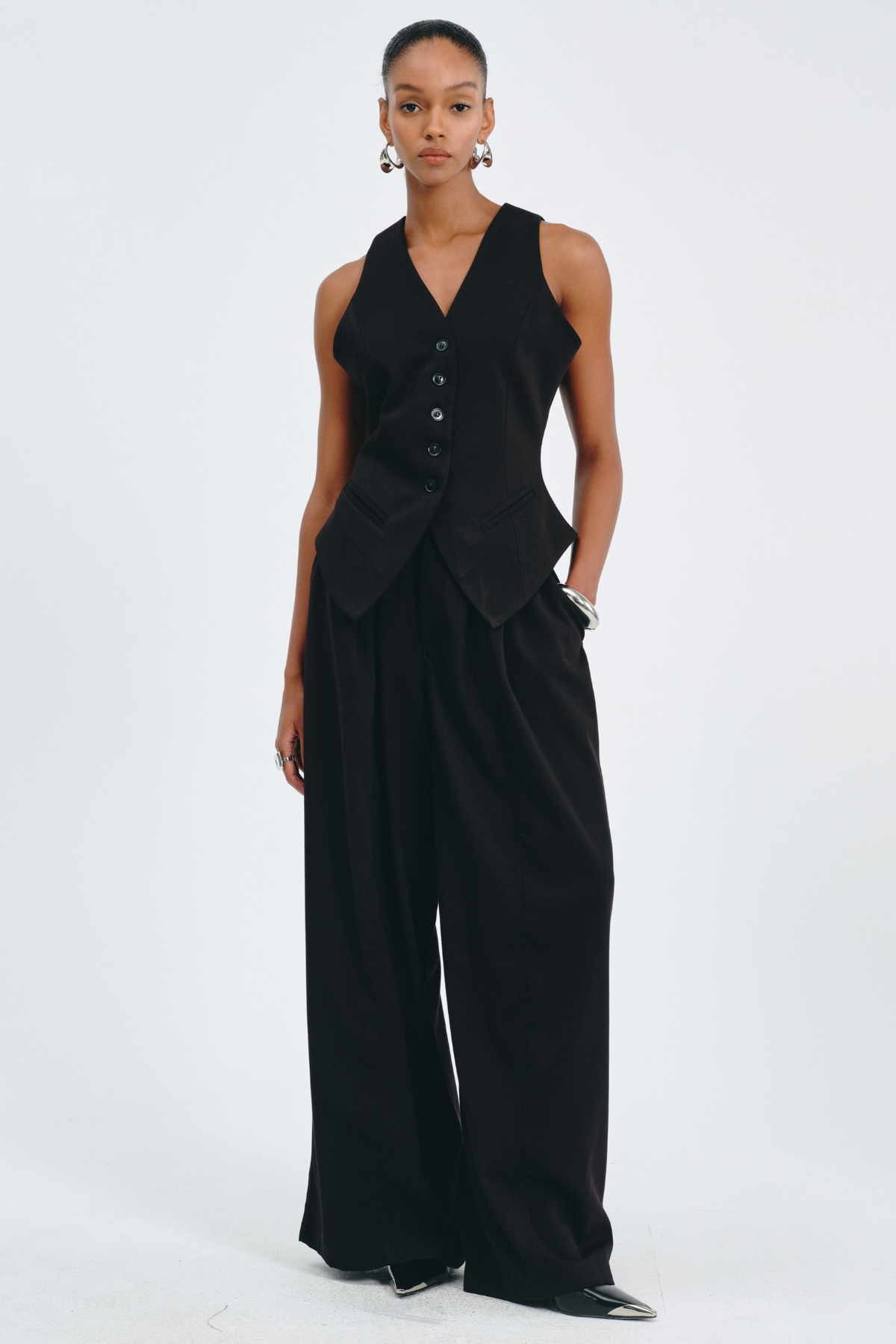 Idrila Vest & Trousers Set - Black