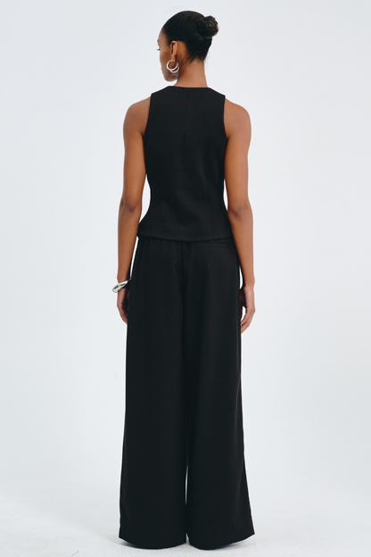 Idrila Vest & Trousers Set - Black
