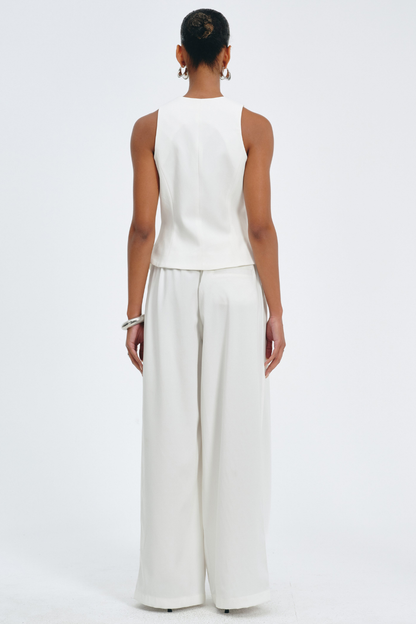 Idrila Vest & Trousers Set - White