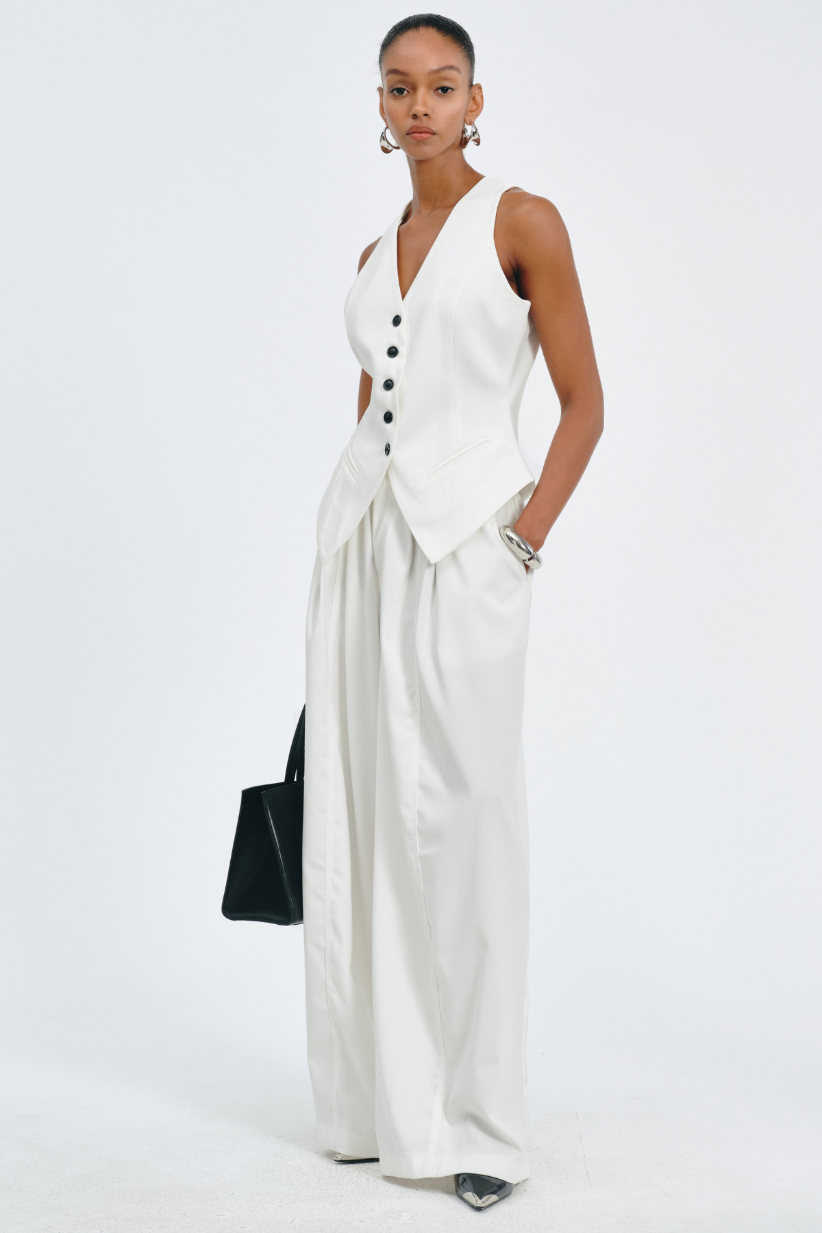 Idrila Vest & Trousers Set - White