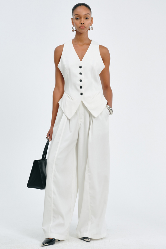 Idrila Vest & Trousers Set - White