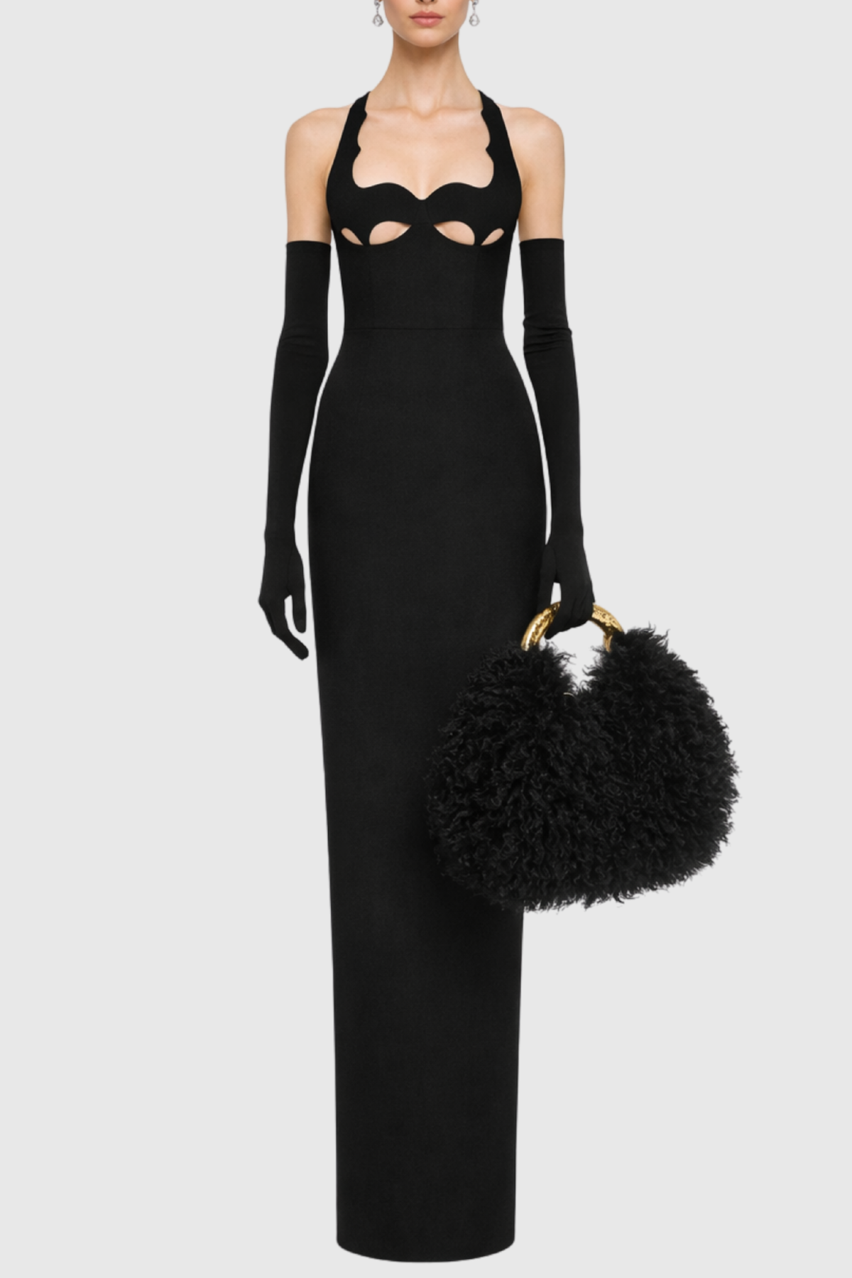 Ifuru Halter Cutout Maxi Bandage Dress - Black