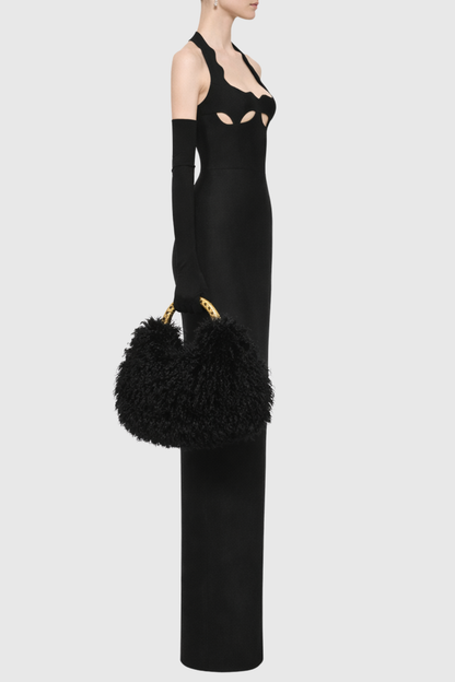 Ifuru Halter Cutout Maxi Bandage Dress - Black
