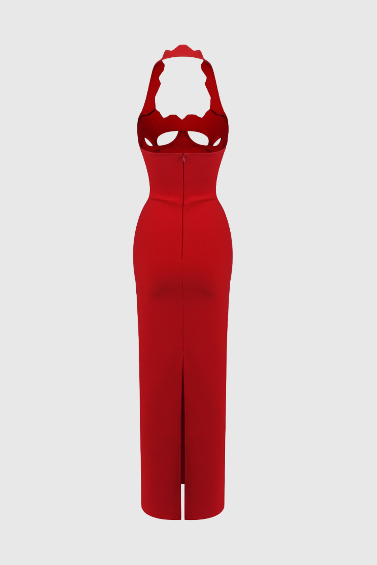 Ifuru Halter Cutout Maxi Bandage Dress - Red