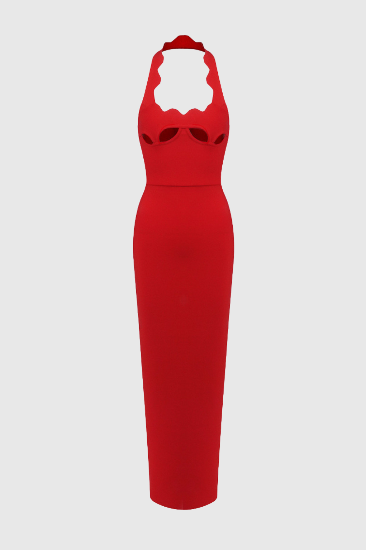 Ifuru Halter Cutout Maxi Bandage Dress - Red