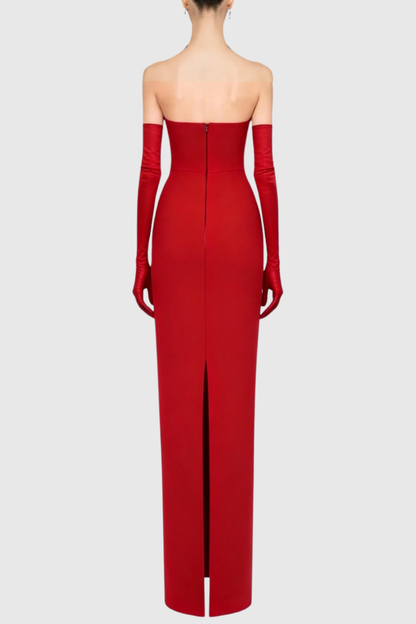 Ifuru Halter Cutout Maxi Bandage Dress - Red