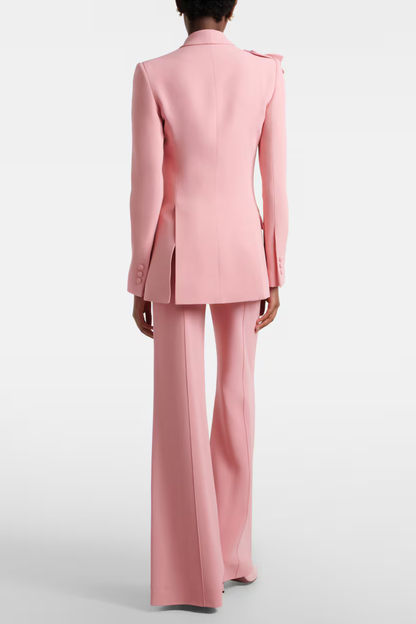 Igoria Floral Appliqué Blazer & Pants Set - Pink