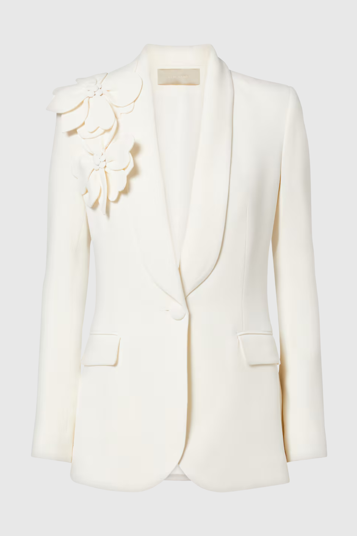 Igoria Floral Appliqué Blazer & Pants Set - White