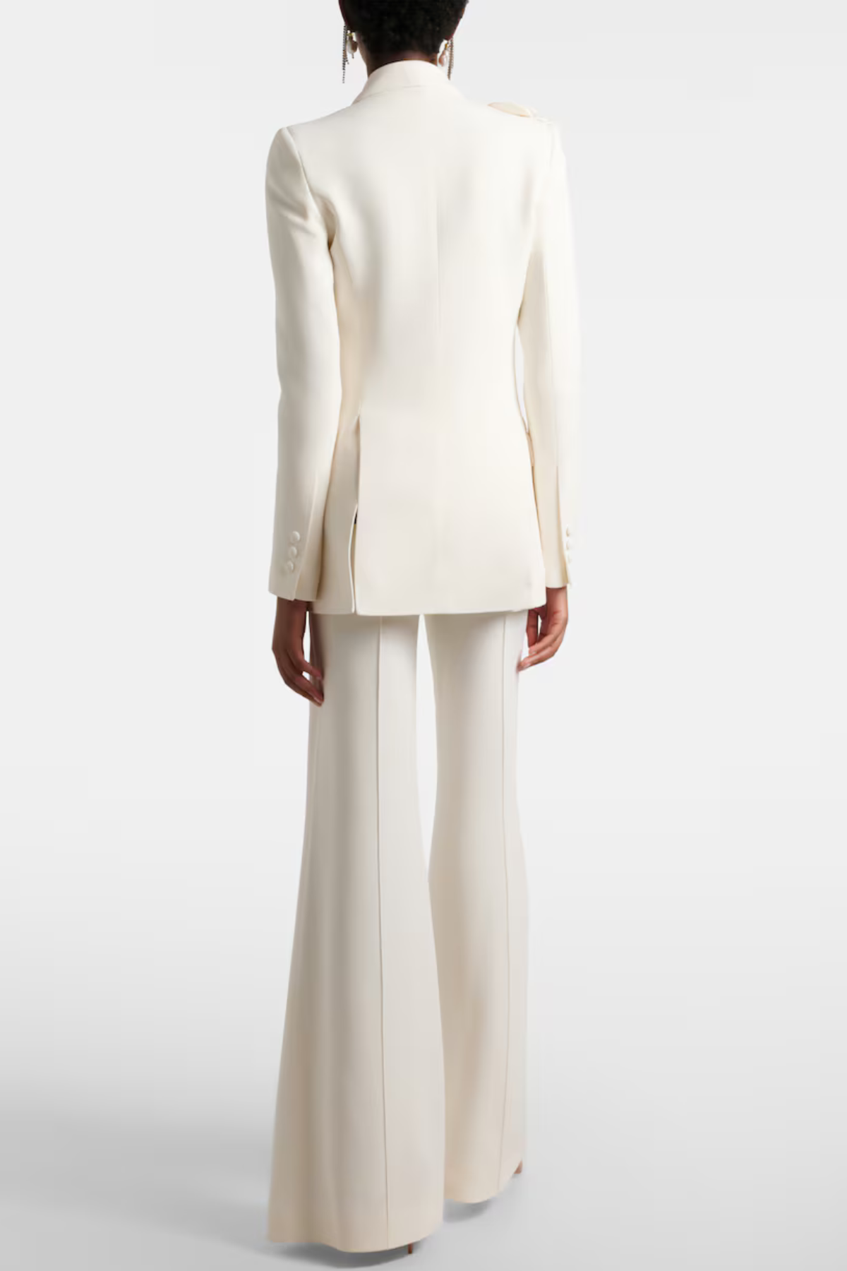Igoria Floral Appliqué Blazer & Pants Set - White