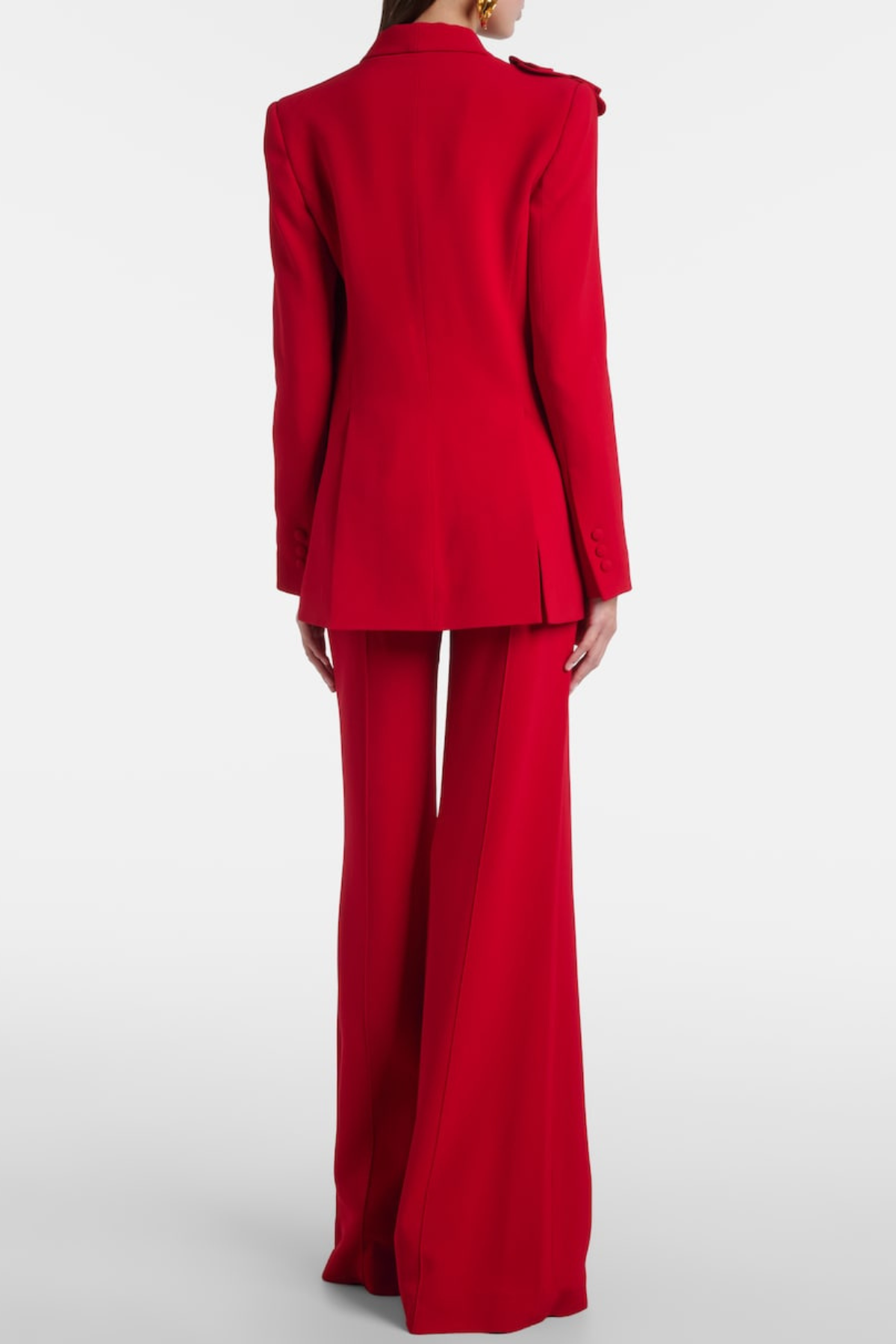 Igoria Floral Appliqué Blazer & Pants Set - Red