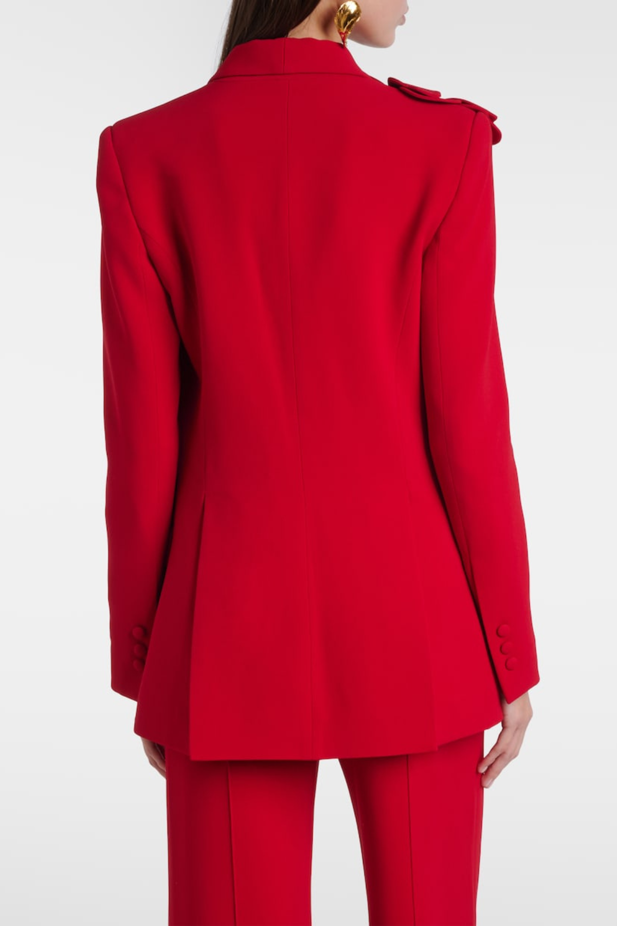 Igoria Floral Appliqué Blazer & Pants Set - Red
