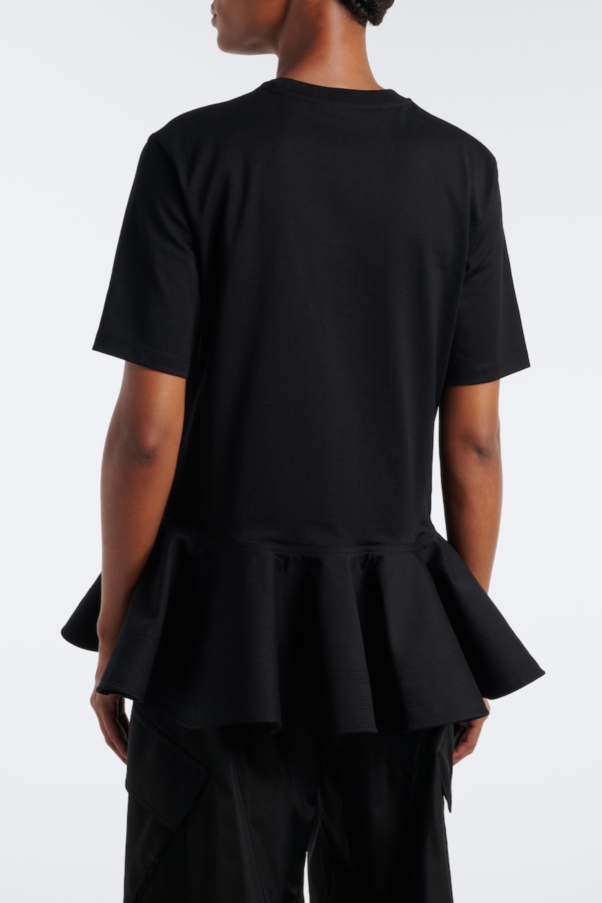 Iisara Peplum T-shirt - Black