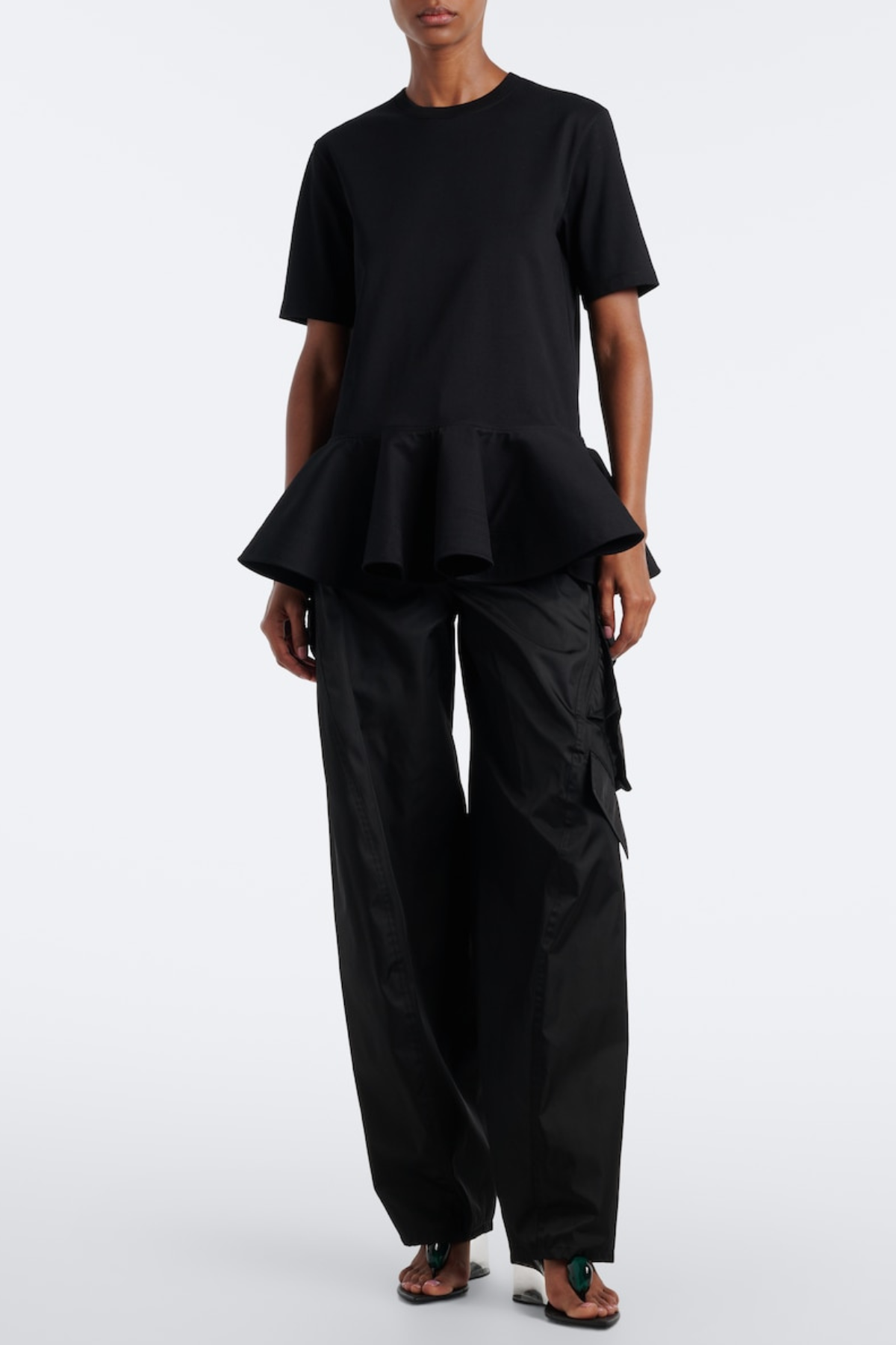 Iisara Peplum T-shirt - Black