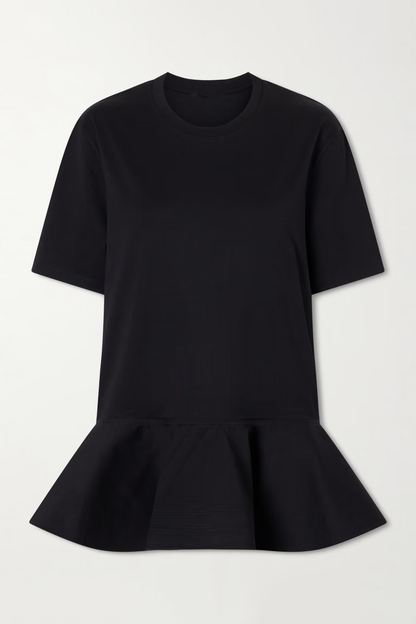 Iisara Peplum T-shirt - Black