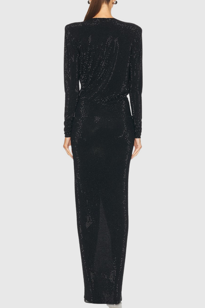Inara Crystal Embellished Split Maxi Dress