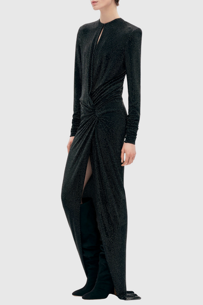 Inara Crystal Embellished Split Maxi Dress