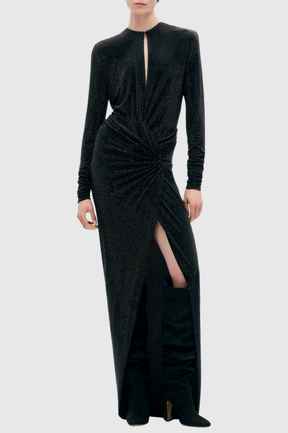 Inara Crystal Embellished Split Maxi Dress