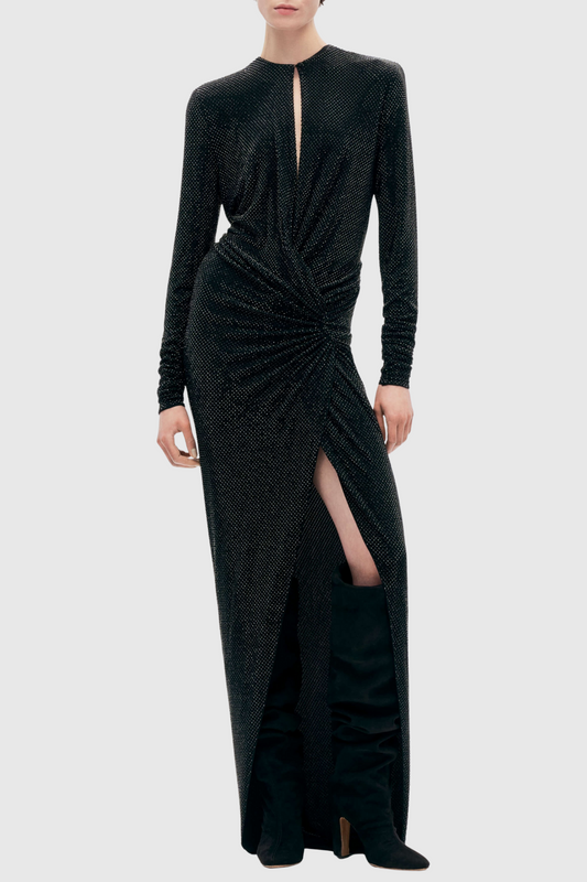 Inara Crystal Embellished Split Maxi Dress