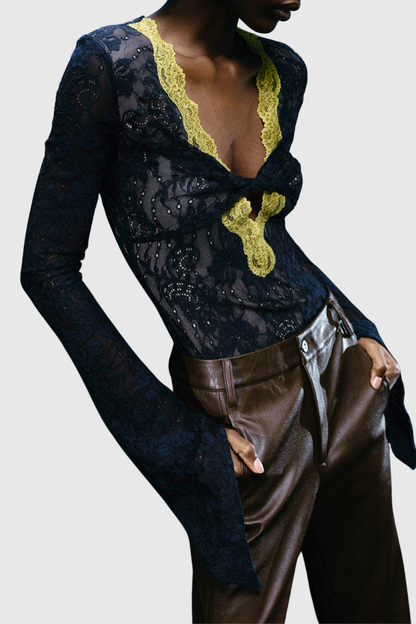 Indale Lace Bodysuit - Green