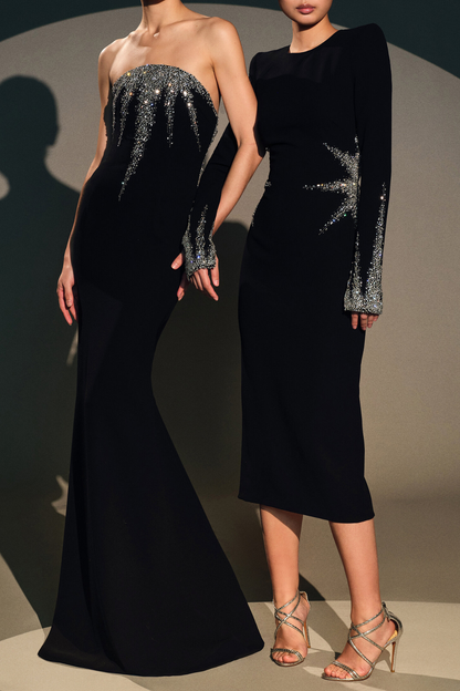 Ines Crystal Embellished Midi Dress