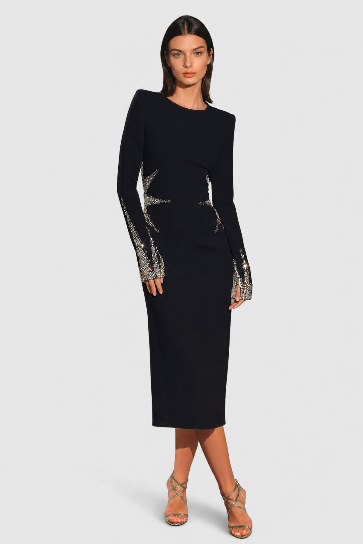 Ines Crystal Embellished Midi Dress