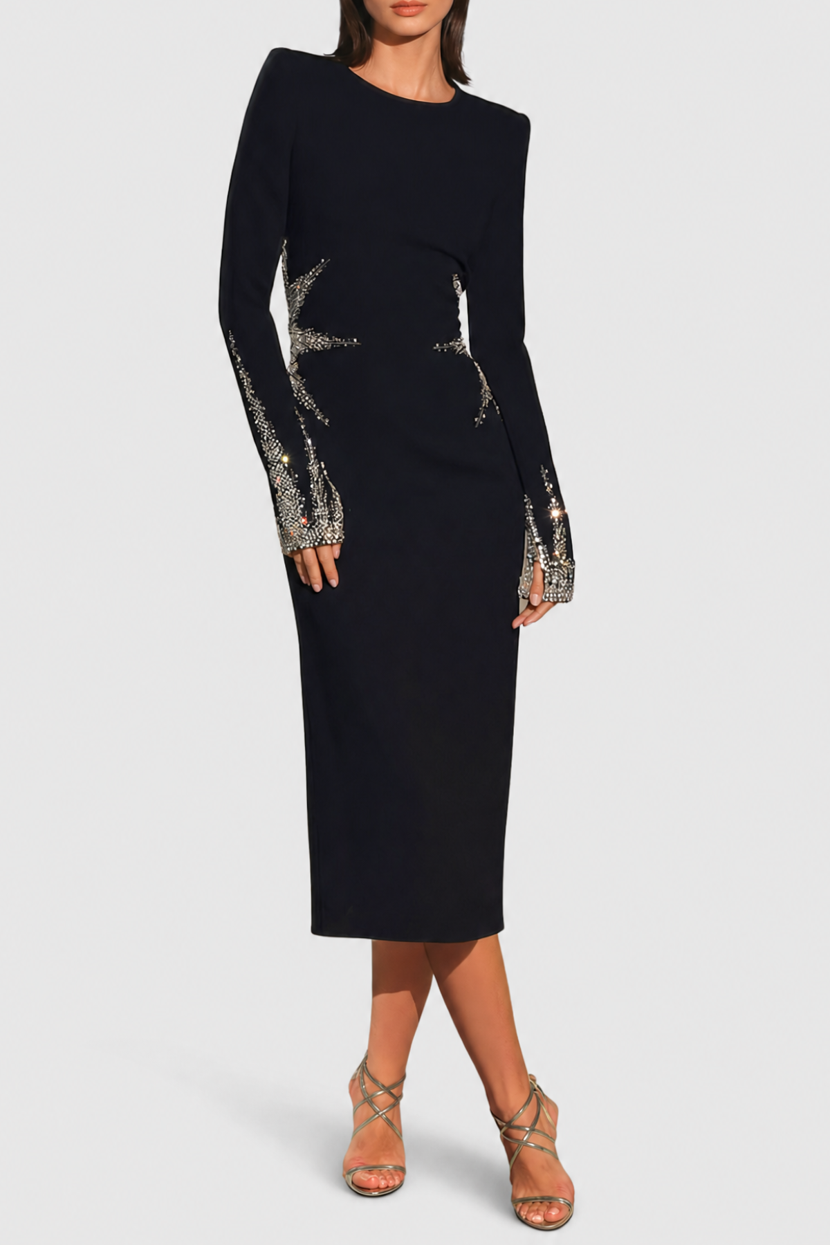Ines Crystal Embellished Midi Dress
