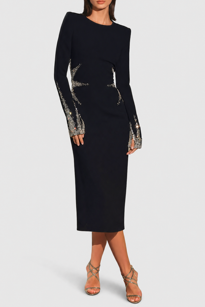 Ines Crystal Embellished Midi Dress