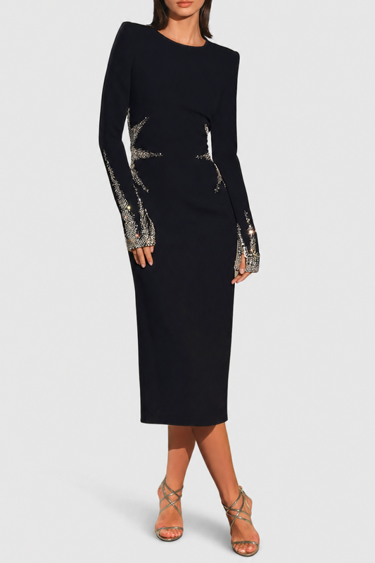 Ines Crystal Embellished Midi Dress