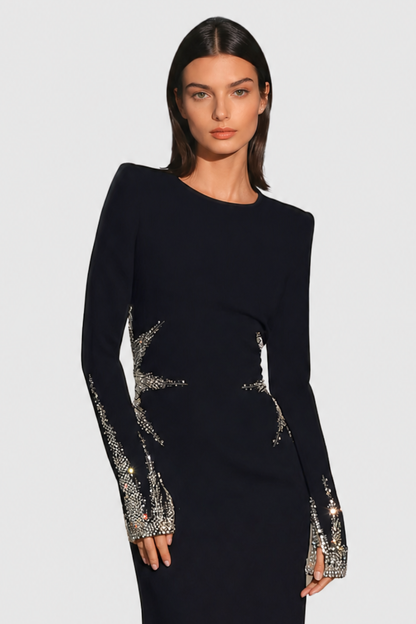 Ines Crystal Embellished Midi Dress
