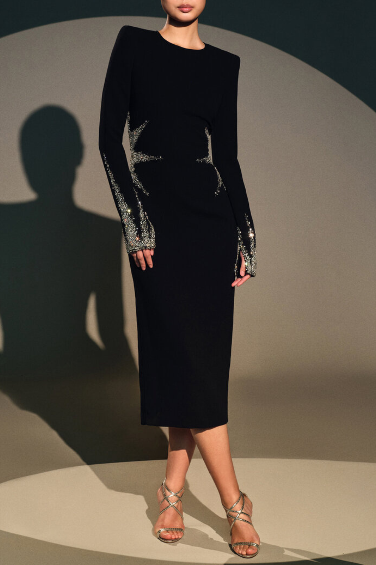 Ines Crystal Embellished Midi Dress