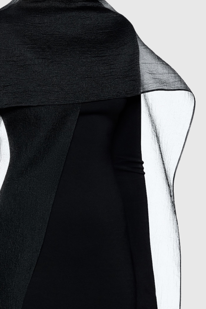 Iraseza Overlay Shawl  Maxi Dress - Black