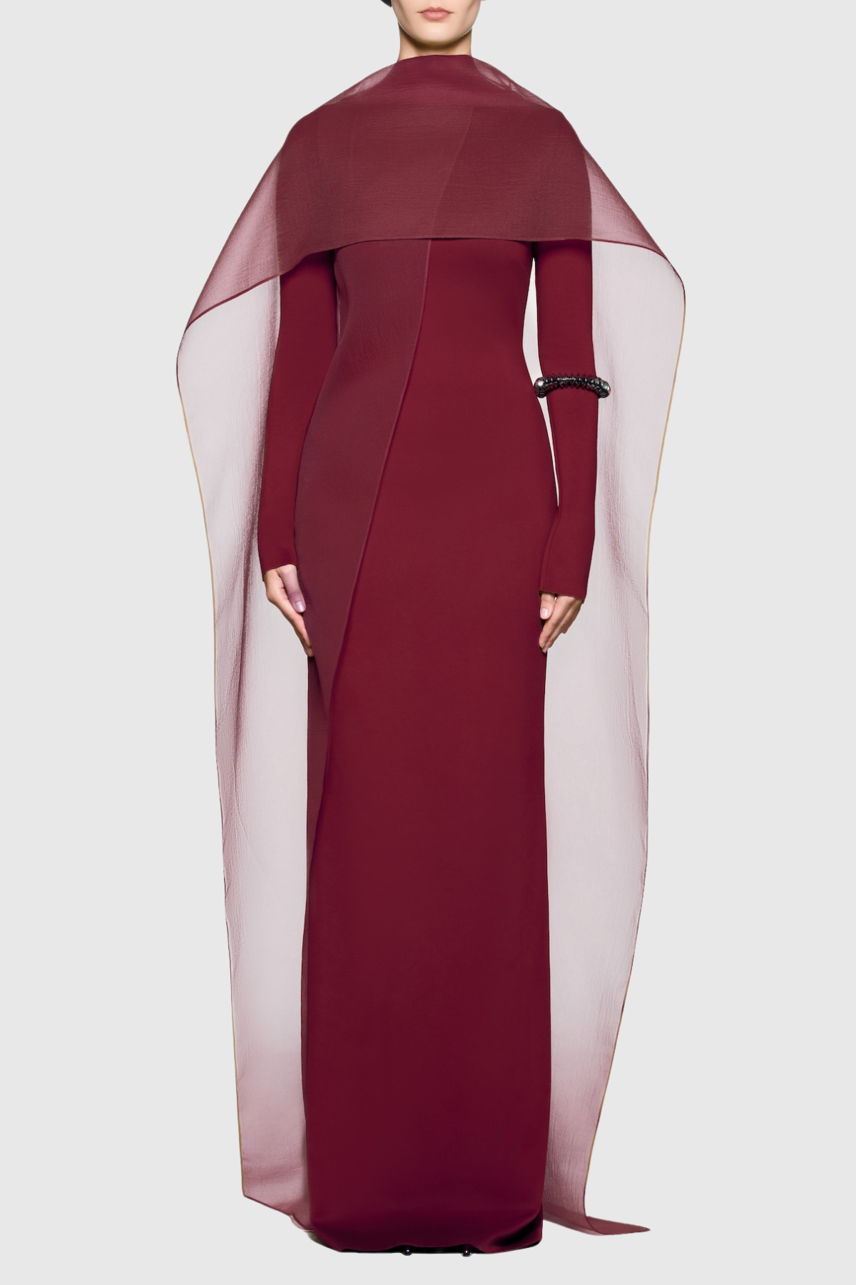 Iraseza Overlay Shawl  Maxi Dress - Wine
