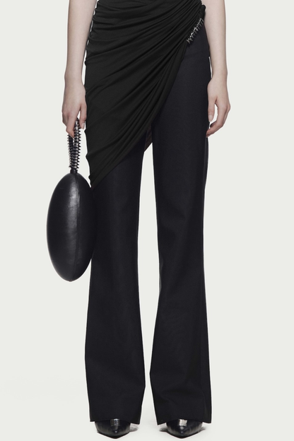 Irma Asymmetric Ruched Top - Black