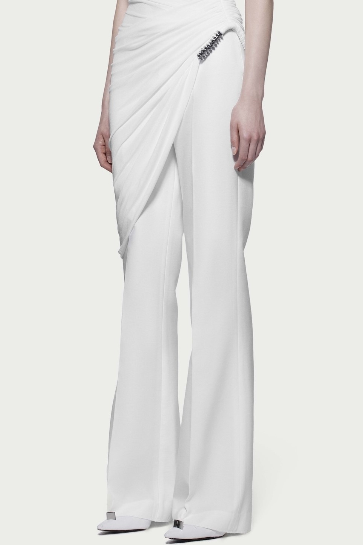 Irma Asymmetric Ruched Top - White