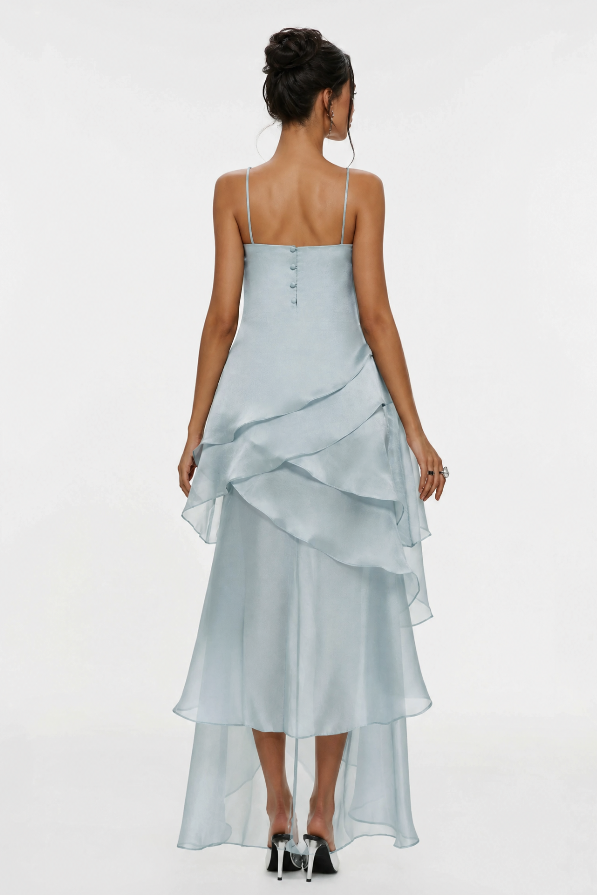 Isabeau Asymmetric Layer Maxi Dress - Blue