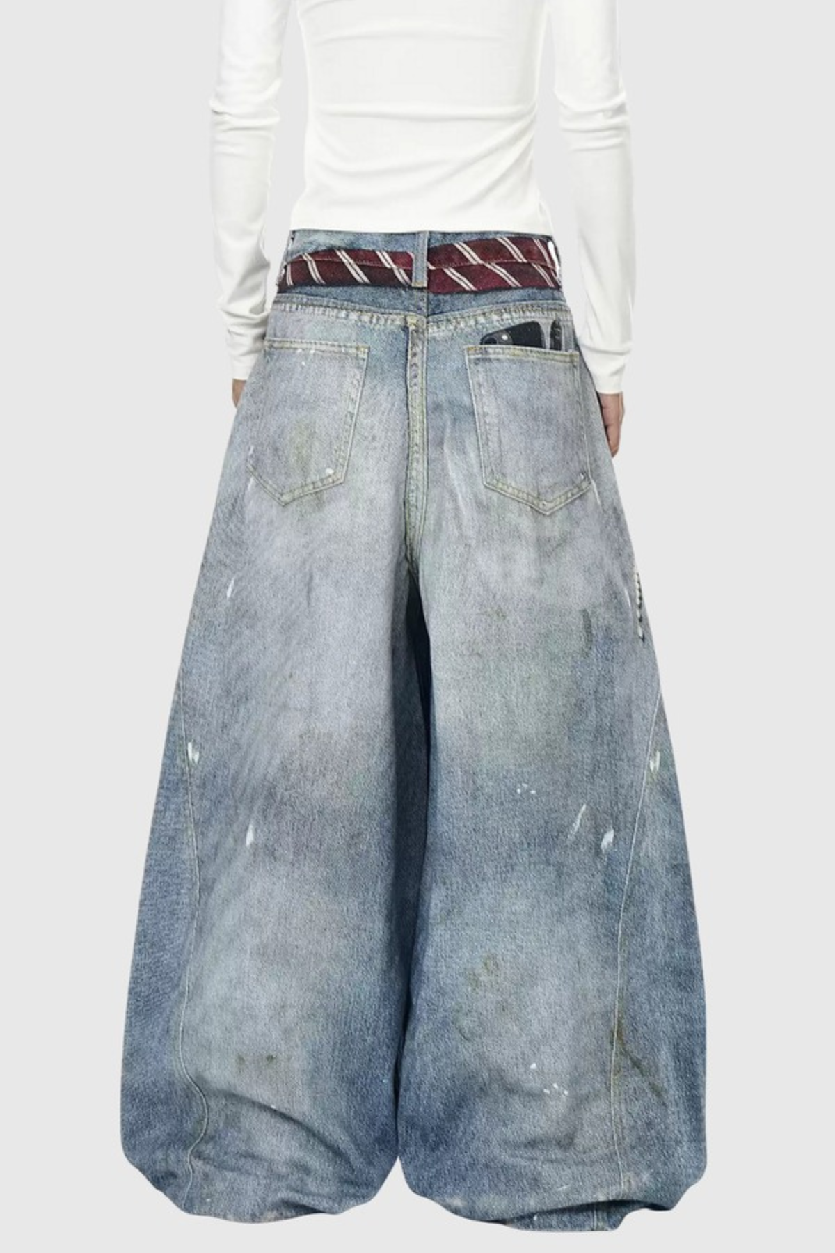 Isidora Splattered Tie Print Wide Leg Jeans