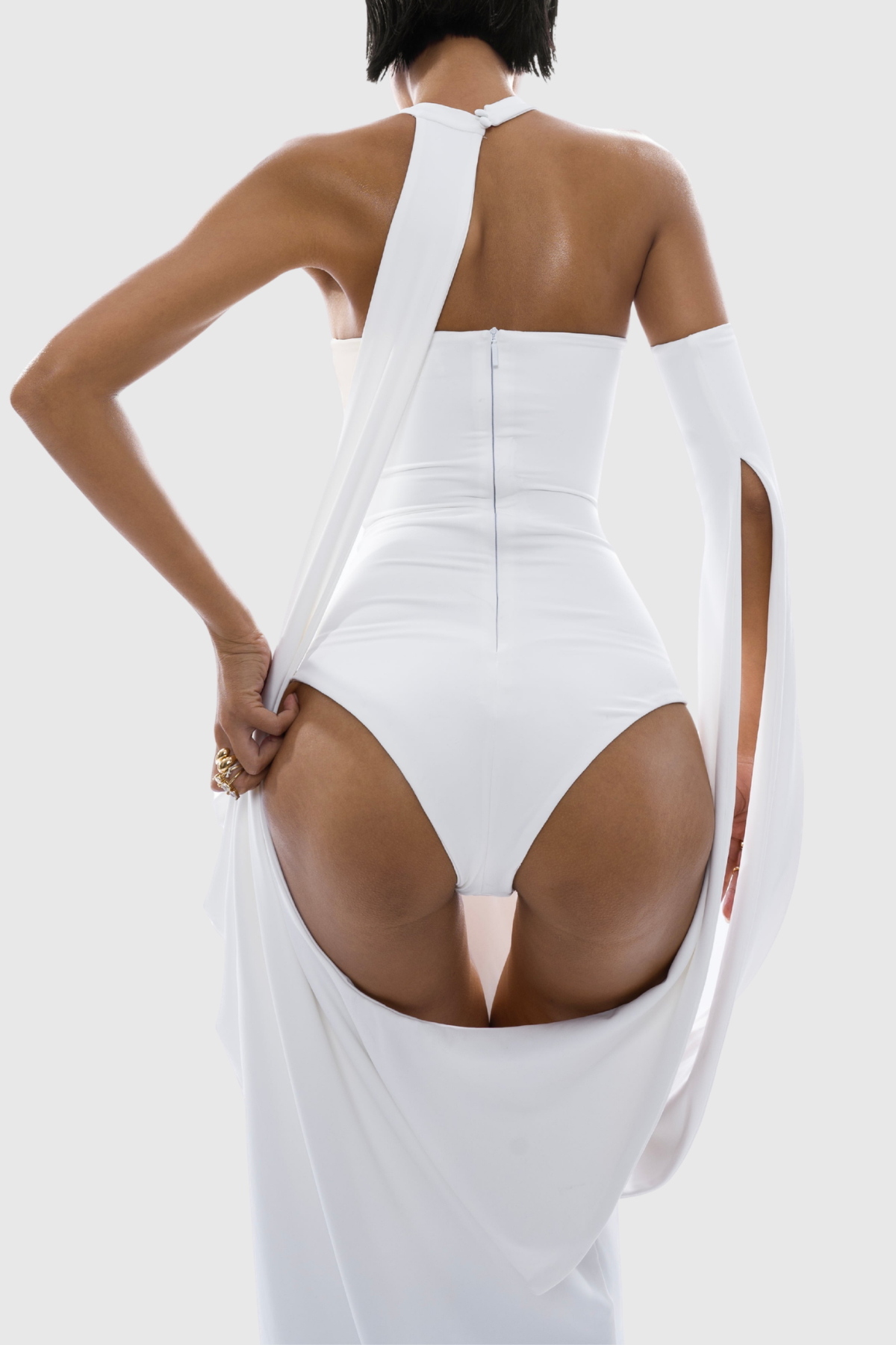 Iskanda Asymmetric Draped Maxi Dress