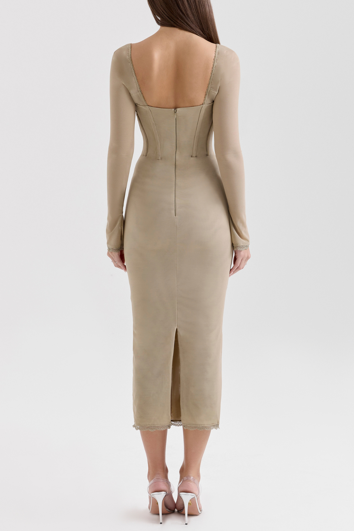 Iskra Corset Long Sleeve Midi Dress