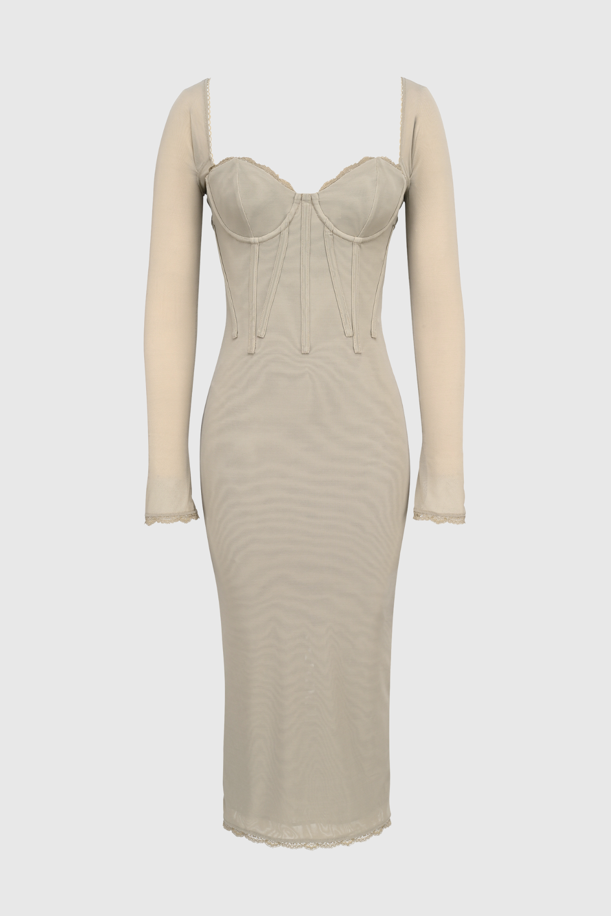 Iskra Corset Long Sleeve Midi Dress