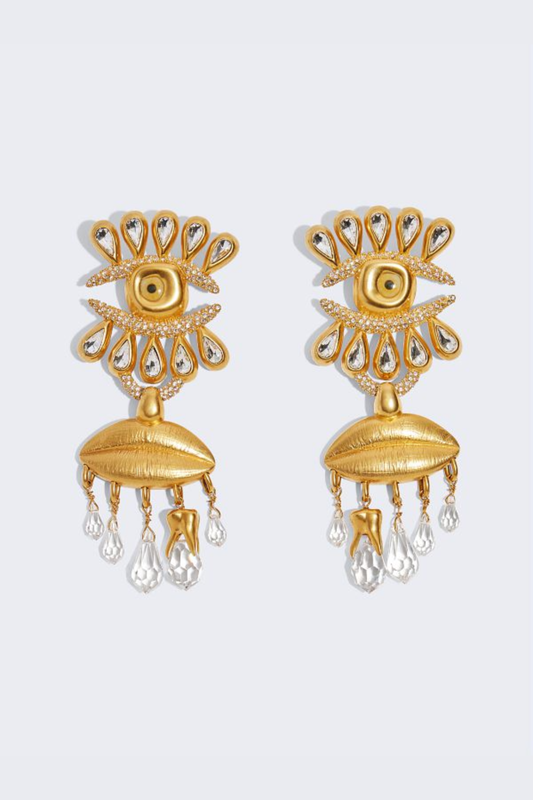 Ismay Rhinestone Eyelash Earrings