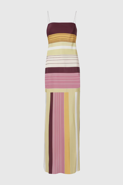 Iyrara Striped Print Maxi Dress