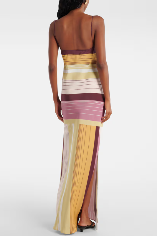 Iyrara Striped Print Maxi Dress