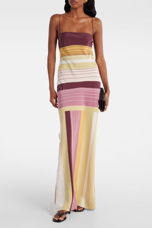 Iyrara Striped Print Maxi Dress