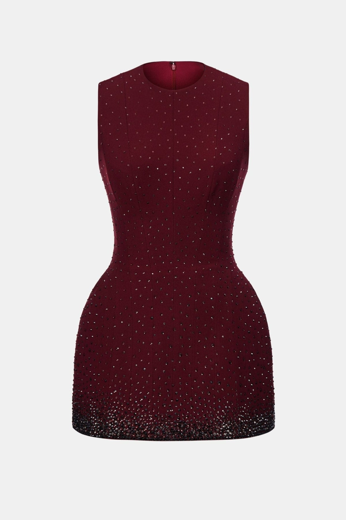 Jacara Crystal Sleeveless Mini Dress - Wine