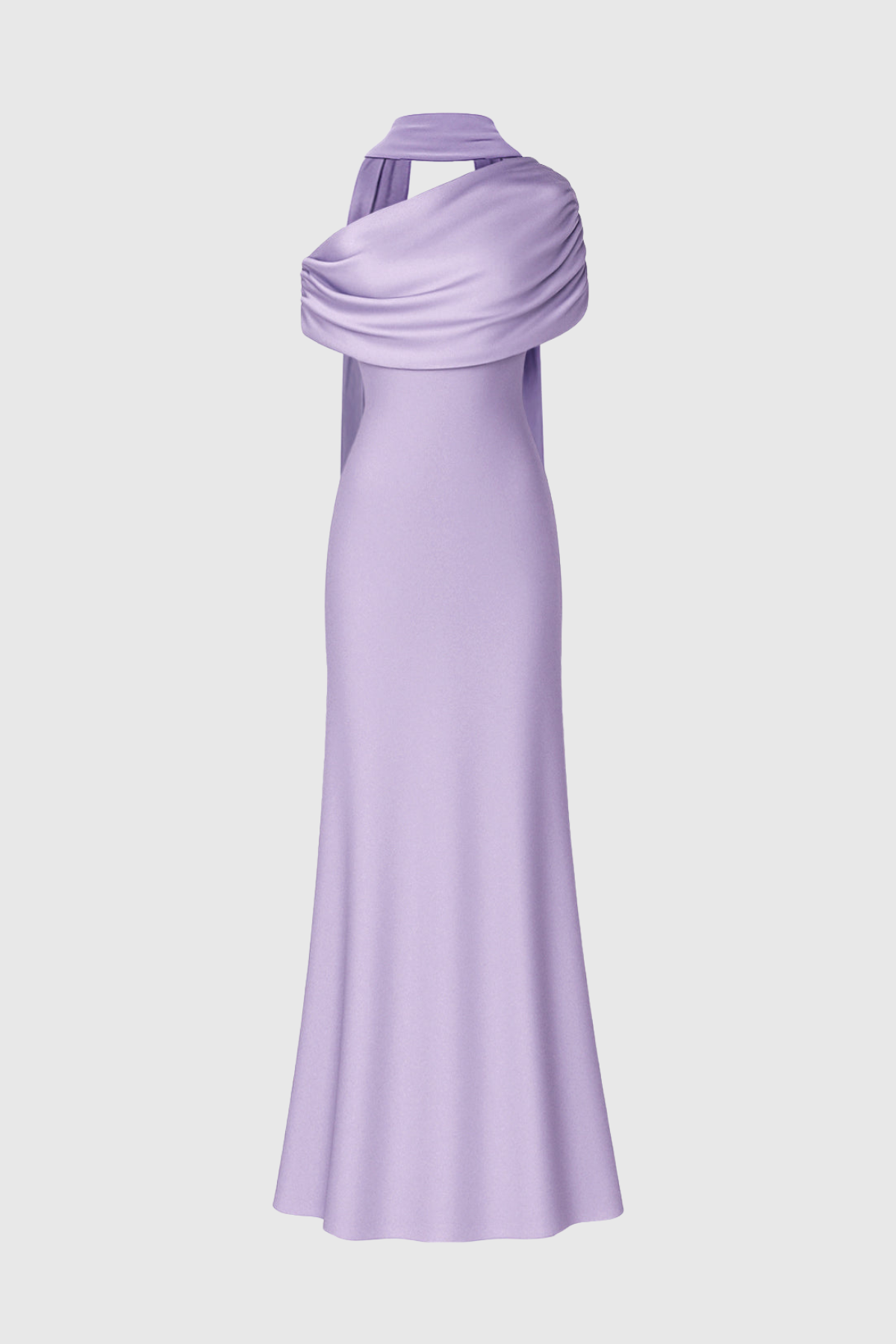 Jacinto Off Shoulder Pleated Satin Maxi Dress - Purple