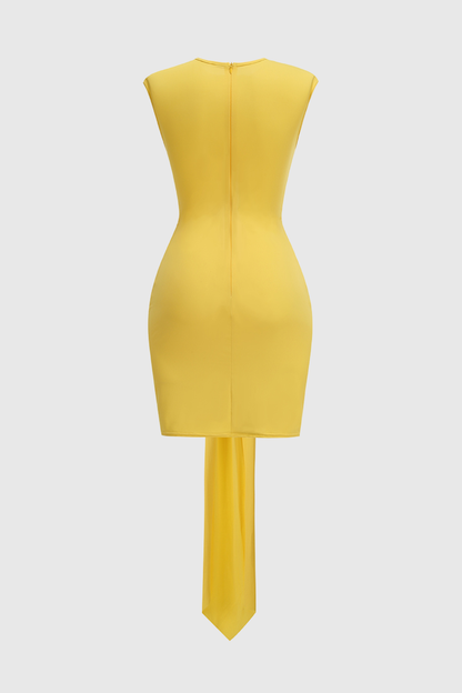 Jadeca Cutout Embellished Ruched Mini Dress