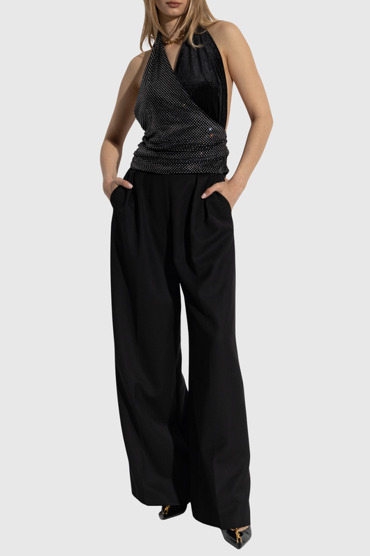 Jairo Crystal Embellished Halter Top