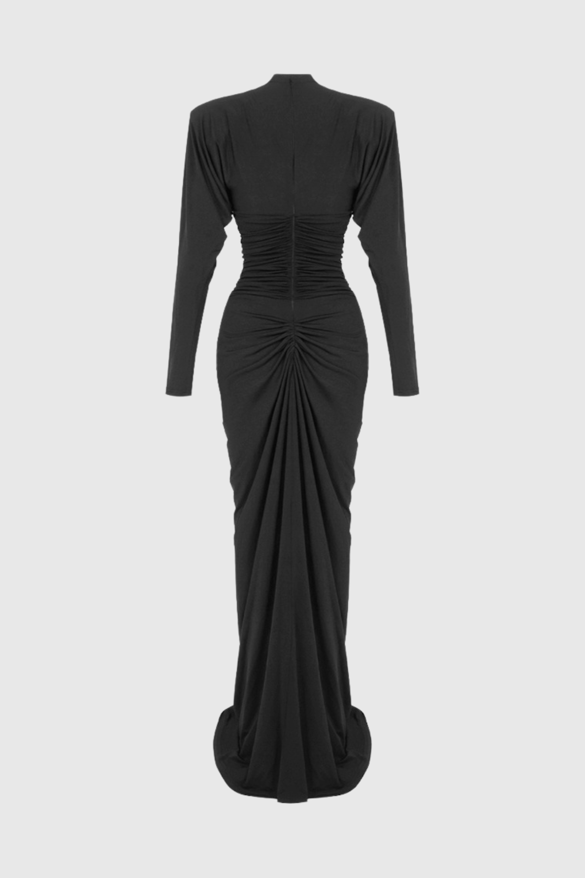 Jakobo Crystal Embellished Ruched Maxi Dress - Black